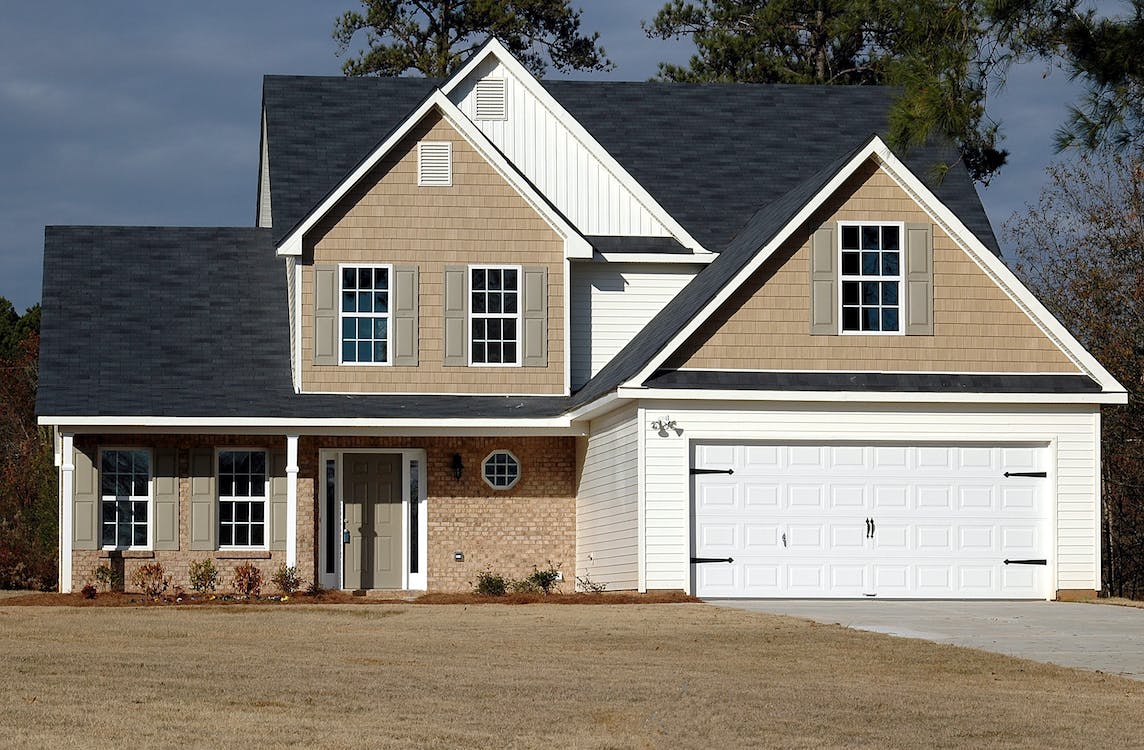 large two storey house with garage